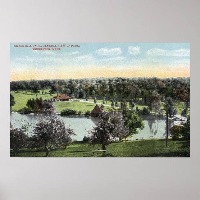Aussicht auf den Park Green Hill Poster (Vorne)