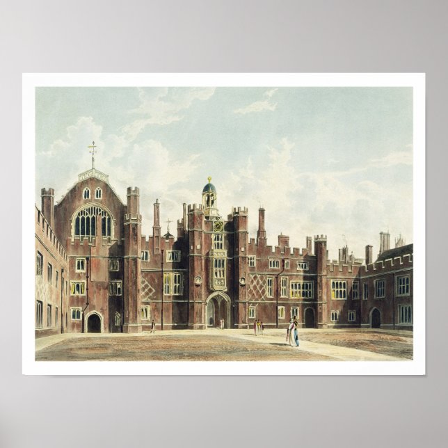 Aussicht auf den Quadrangle im Hampton Court Palac Poster (Vorne)