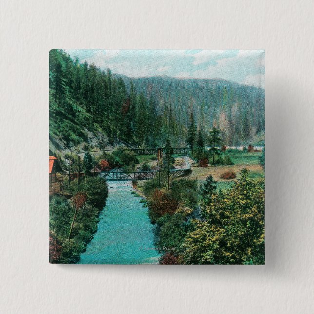 Aussicht auf den Sacramento River Canyon auf SP Button (Vorderseite)