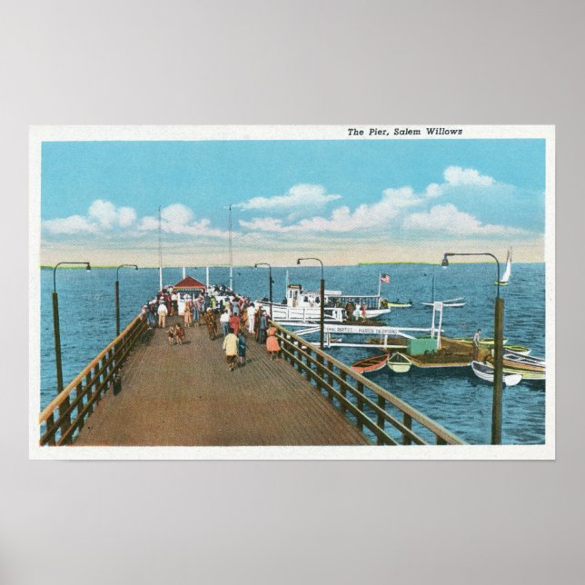 Aussicht auf den Salem Willows Pier Poster (Vorne)