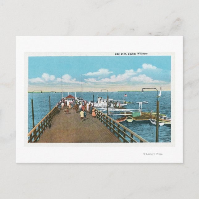 Aussicht auf den Salem Willows Pier Postkarte (Vorderseite)