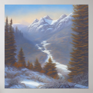 Aussicht auf den Schneeberg Poster