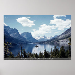 Aussicht auf den See Rocky Mountain, Glacier Natio Poster