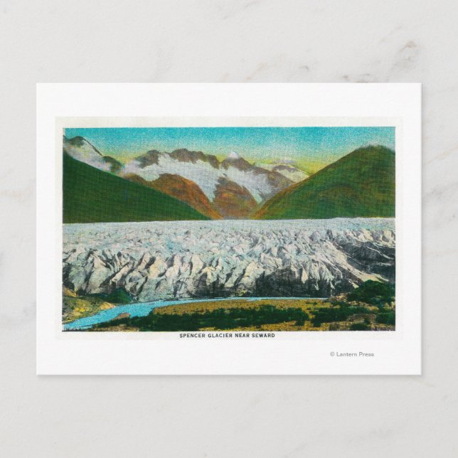Aussicht auf den Spencer Glacier, in der Nähe von  Postkarte (Vorderseite)