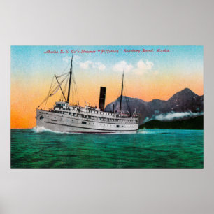 Aussicht auf den Steamer Jefferson Poster