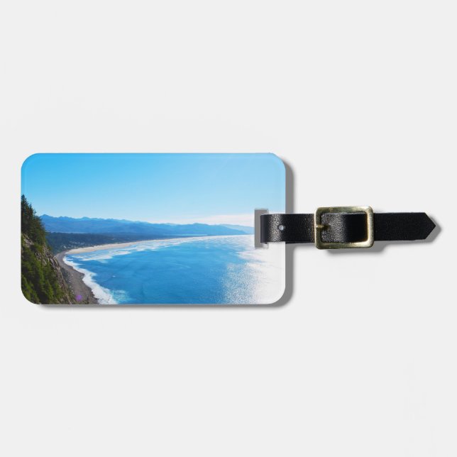 Aussicht auf den Strand von Manzanita, Küste von O Gepäckanhänger (Vorderseite horizontal)