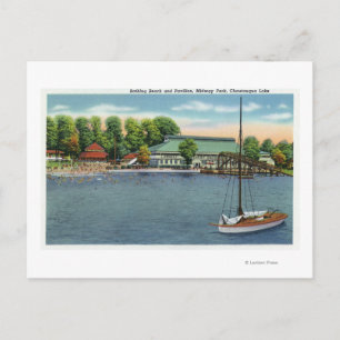 Aussicht auf den Strand von Midway Park und den Pa Postkarte