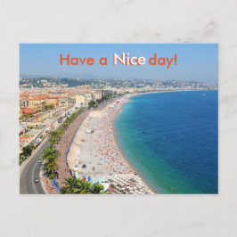 Aussicht auf den Strand von Nizza, Frankreich Postkarte