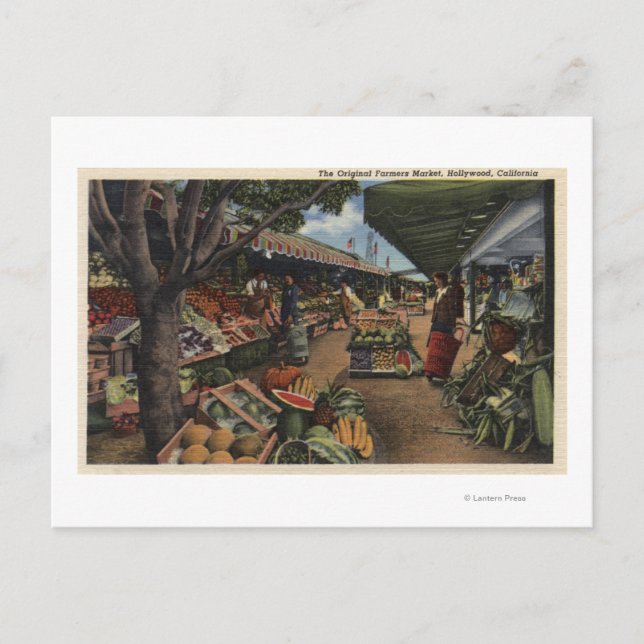Aussicht auf den ursprünglichen Bauernmarkt Postkarte (Vorderseite)