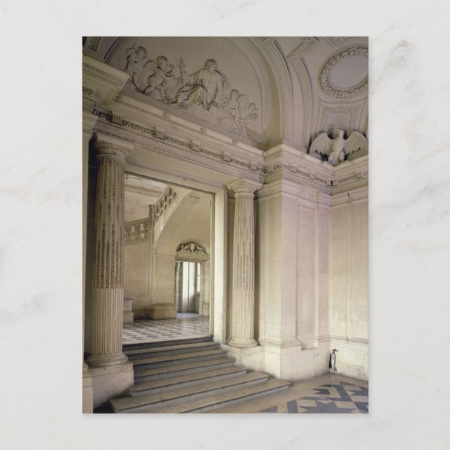 Aussicht auf den zentralen Vestibül, erbaut 1642-5 Postkarte (Vorderseite)