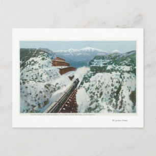 Aussicht auf den Zug auf dem Gipfel der Küste Postkarte
