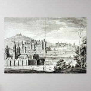 Aussicht auf die Abtei von Saint-Germain-des-Pres Poster