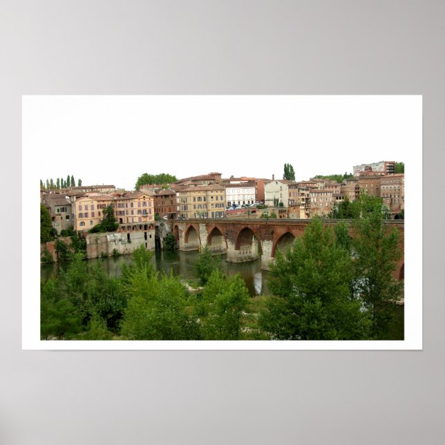 Aussicht auf die alte Brücke (Foto) Poster (Vorne)