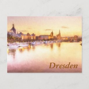 Aussicht auf die Altstadt über die Elbe in Dresden Postkarte