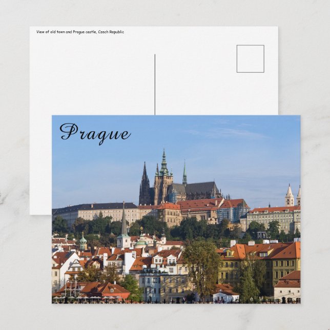 Aussicht auf die Altstadt und die Prager Burg, Tsc Postkarte (Vorne/Hinten)