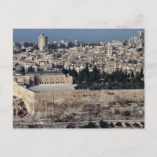 Aussicht auf die Altstadt vom Obelisk, Jerusalem, Postkarte (Vorderseite)