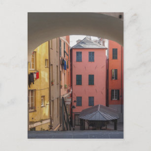 Aussicht auf die Altstadt von Genua in Italien Postkarte