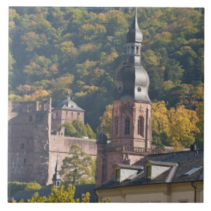 Aussicht auf die Altstadt von Heidelberg Fliese