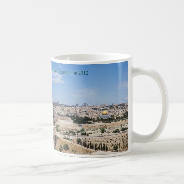 Aussicht auf die Altstadt von Jerusalem 2012 Kaffeetasse (Rechts)