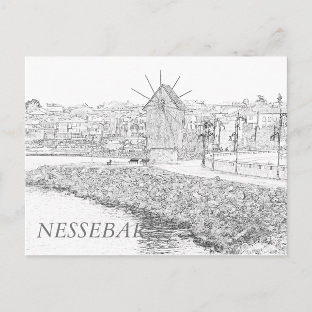 Aussicht auf die Altstadt von Nessebar Postkarte (Vorderseite)