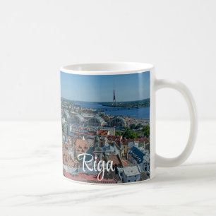 Aussicht auf die Altstadt von Riga von oben Kaffeetasse