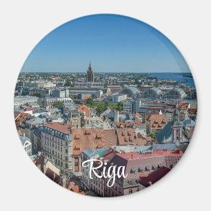 Aussicht auf die Altstadt von Riga von oben Magnet