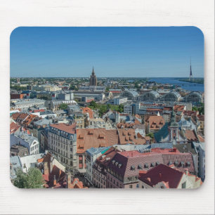 Aussicht auf die Altstadt von Riga von oben Mousepad