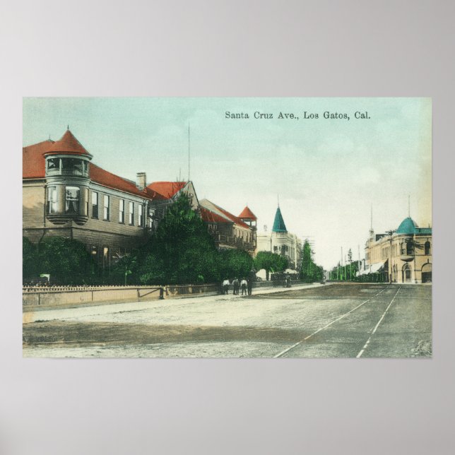 Aussicht auf die Avenue Los Gatos, CA Poster (Vorne)