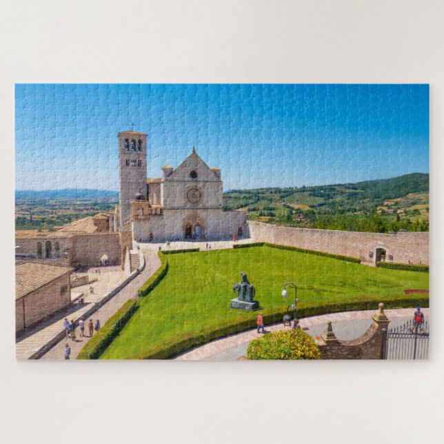 Aussicht auf die Basilika Saint Francis in Assisi, Puzzle (Horizontal)