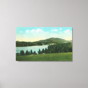 Aussicht auf die Blume des Sees mit Bäckerei in En Leinwanddruck