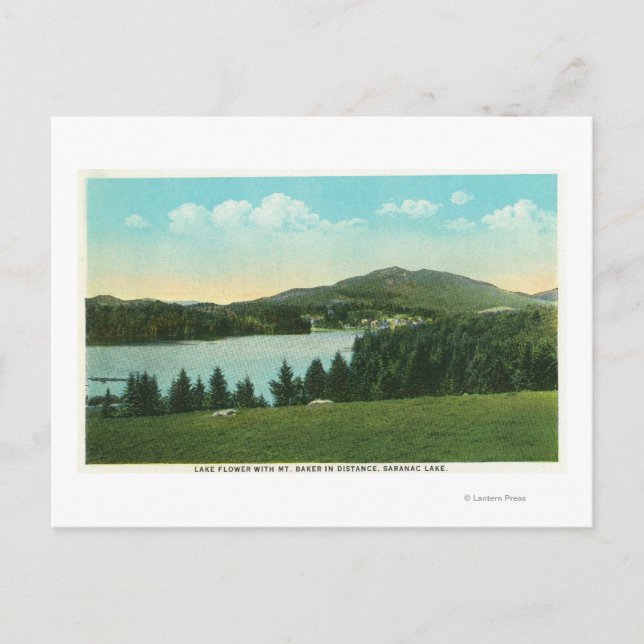 Aussicht auf die Blume des Sees mit Bäckerei in En Postkarte (Vorderseite)