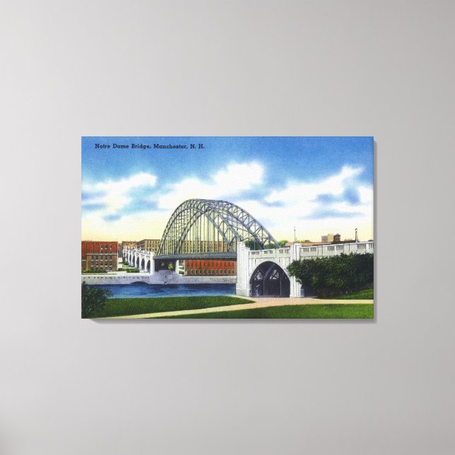 Aussicht auf die Brücke Notre Dame Leinwanddruck (Vorderseite)