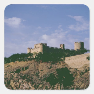 Aussicht auf die Burg Quadratischer Aufkleber