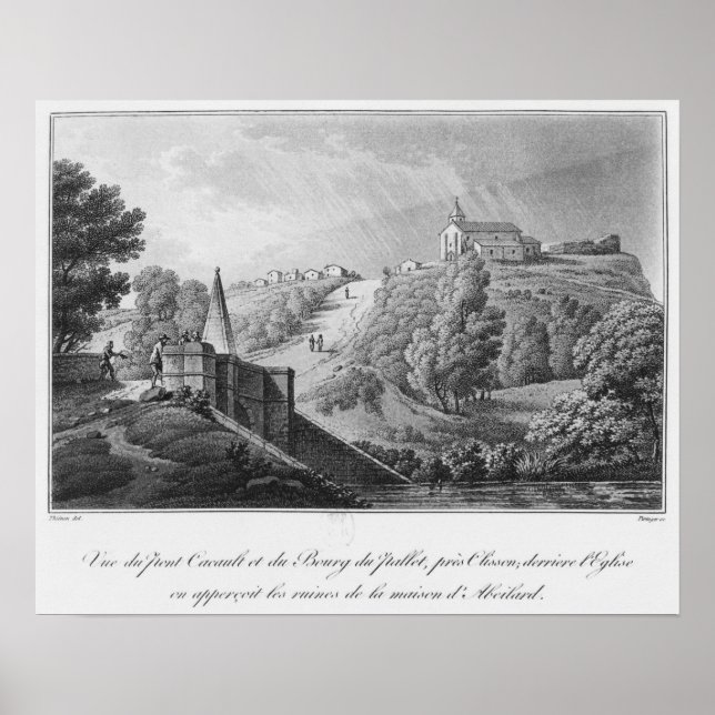 Aussicht auf die Cacault-Brücke und das Dorf Poster (Vorne)