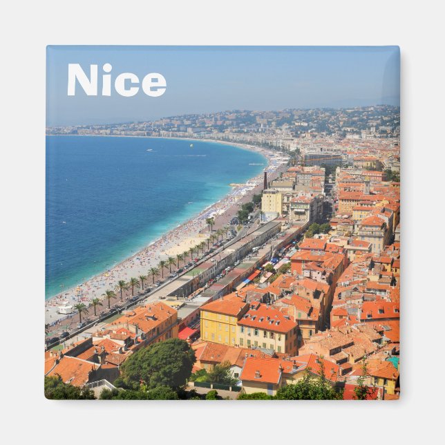 Aussicht auf die Côte d'Azur in Nizza, Frankreich Magnet (Vorne)