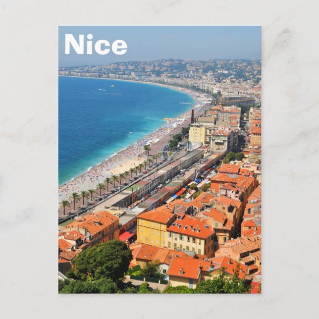 Aussicht auf die Côte d'Azur in Nizza, Frankreich Postkarte (Vorderseite)