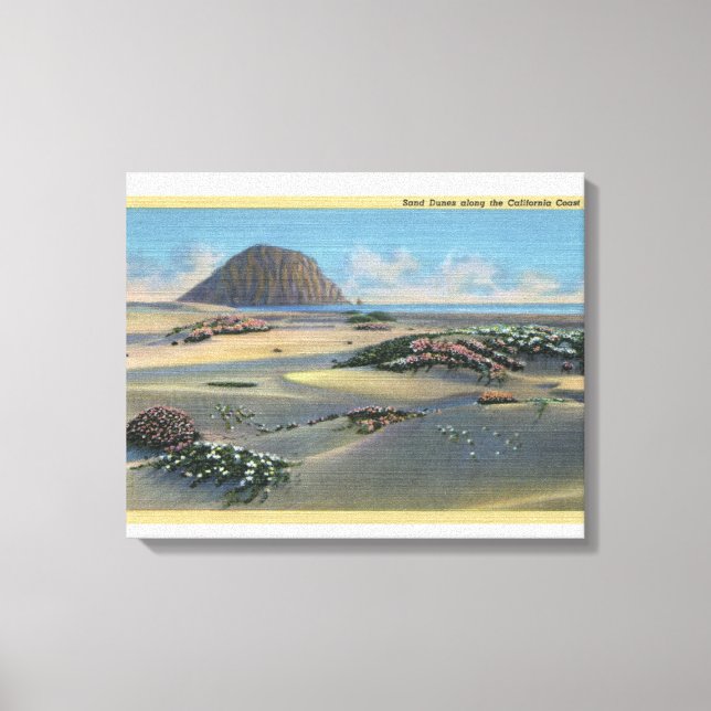 Aussicht auf die Dünen von Sand an der Küste Leinwanddruck (Vorderseite)