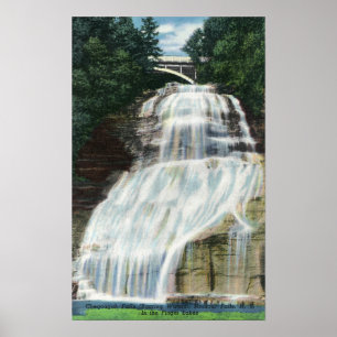Aussicht auf die Fälle von Chequagah Poster