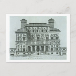 Aussicht auf die Fassade der Villa Borghese, Rom ( Postkarte