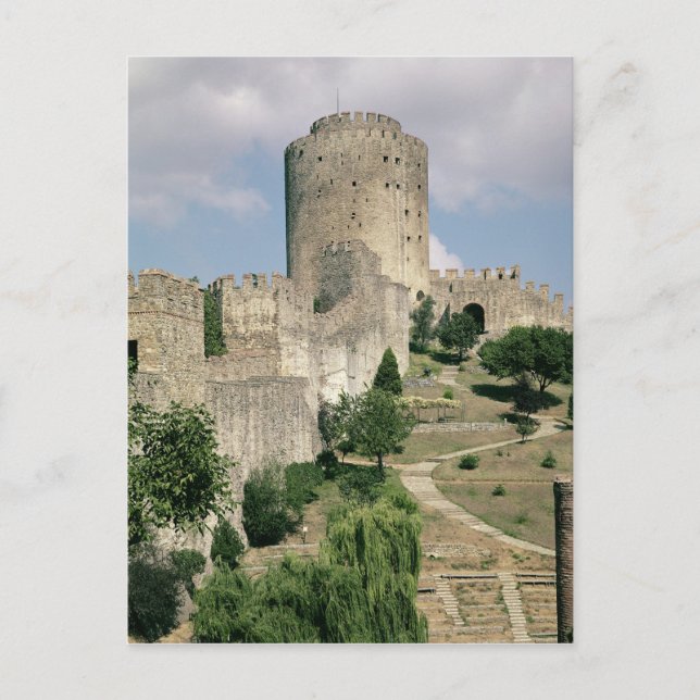 Aussicht auf die Festung, die 1452 begann Postkarte (Vorderseite)