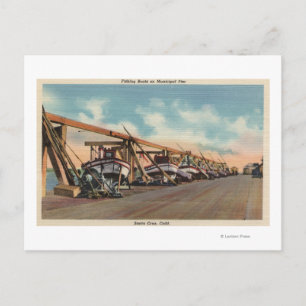 Aussicht auf die Fischerboote auf dem Gemeindepfei Postkarte