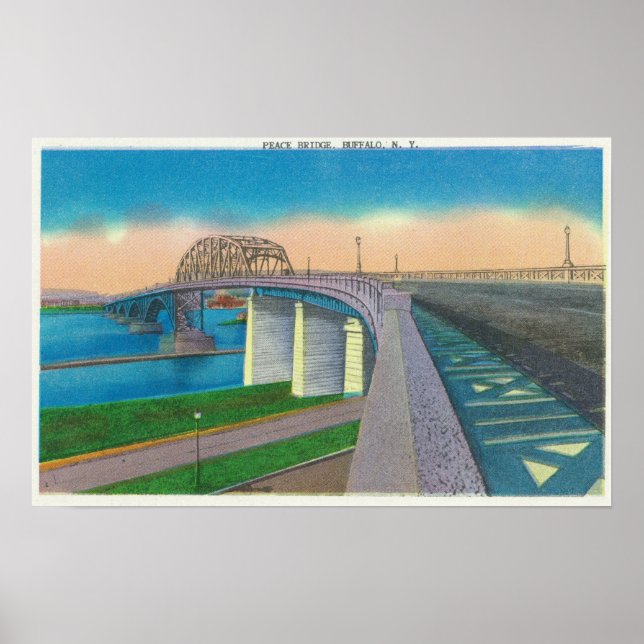 Aussicht auf die Friedensbrücke Poster (Vorne)