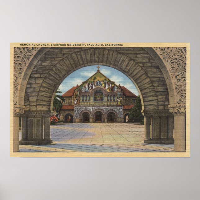 Aussicht auf die Gedächtniskirche, Stanford U. Poster (Vorne)