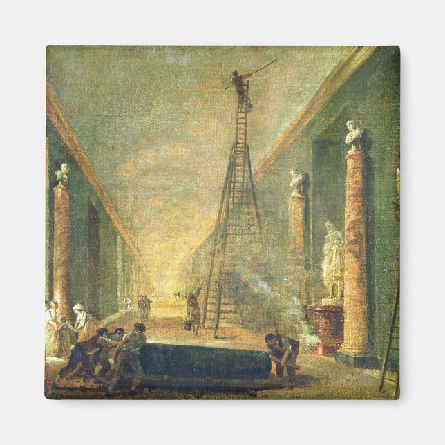 Aussicht auf die Grand Gallery des Louvre Magnet (Vorne)