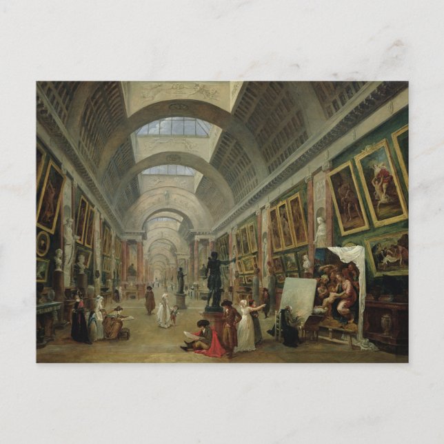 Aussicht auf die Grand Gallery of the Louvre, 1796 Postkarte (Vorderseite)