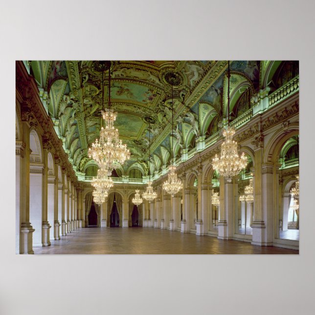 Aussicht auf die Grande Salle des Fetes nach 1871 Poster (Vorne)