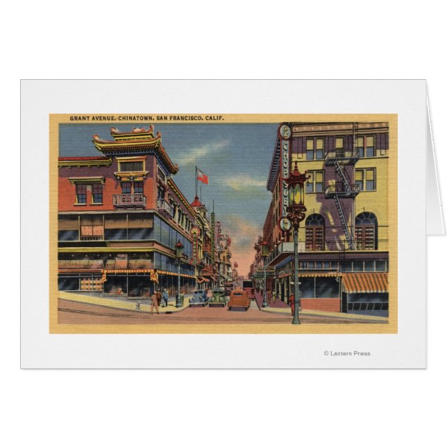 Aussicht auf die Grant Avenue, Chinatown (Vorderseite (Horizontal))