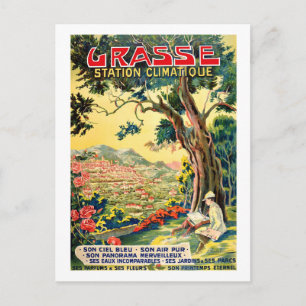 Aussicht auf die Grasse Town, Sommer in Frankreich Postkarte