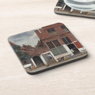 Aussicht auf die Häuser in Delft The Little Street Untersetzer