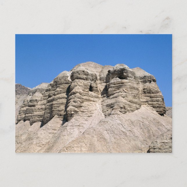 Aussicht auf die Höhlen von Qumran Postkarte (Vorderseite)